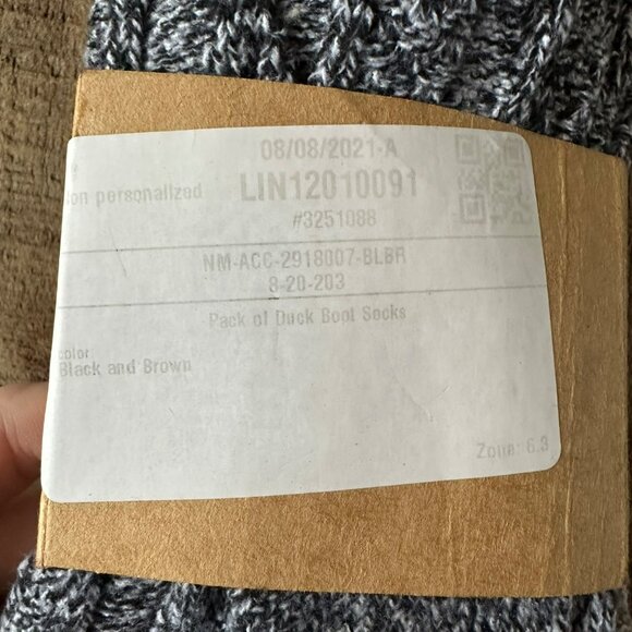 Marley Lilly Women's Set of 2 Pack of Duck Boot Sock in Brown Black Cable Knit - Picture 4 of 4